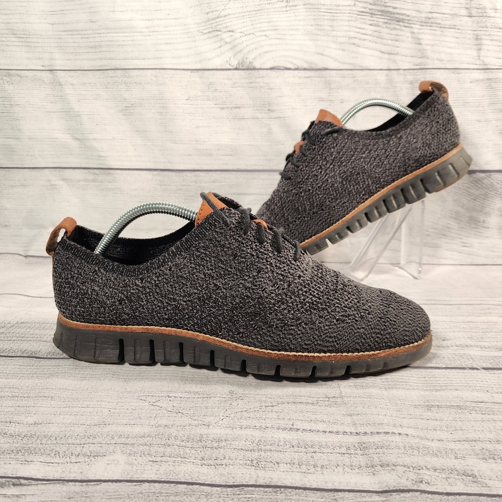 Cole Haan Zerogrand Stitchlite Wingtip Oxfords Mens 9M Gray Knit C27694